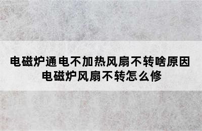 电磁炉通电不加热风扇不转啥原因 电磁炉风扇不转怎么修